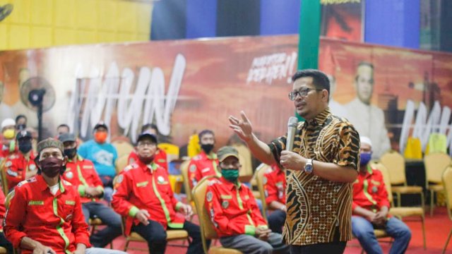 Calon Wali Kota Makassar, Irman Yasin Limpo paparkan program ungulan Irman-Zunnun di hadapan Ratusan Ketua RT, Jumat (18/9/2020).