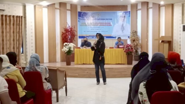 Anggota DPRD Sulsel, Andi Rachmatika Dewi sosialisasikan Pelestarian dan Pemajuan Kebudayaan Tak benda, di Hotel Lamacca, Jumat (4/12/2020).