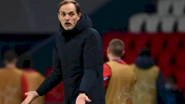 Pelatih Paris Saint-Germain Thomas Tuchel dalam foto 24 November 2020 saat pertandingan fase grup Liga Champions melawan RB Leipzig. ANTARA/AFP/FRANCK FIFE.