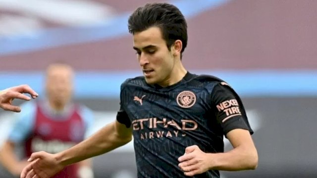 Arsip - Bek tengah Manchester City Eric Garcia saat tampil dalam lanjutan Liga Inggris melawan West Ham United di Stadion Olimpiade, London, Inggris, Sabtu (24/10/2020). (ANTARA/REUTERS/POOL/Justin Tallis)