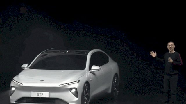 Kepala Eksekutif Nio William Li dalam peluncuran sedan baru Nio eT7 yang disiarkan langsung via YouTube. (ANTARA/Nio)