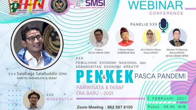 Peringati HPN, SMSI Gelar Seminar PENKEK Pasca Pandemi, Hadirkan Sandiaga Uno