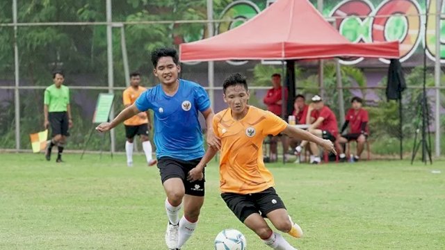 Dokumentasi - Aksi para pemain timnas Indonesia U-23 saat menggelar pemusatan latihan di Jakarta, sebagai persiapan menghadapi SEA Games 2021 di Vietnam. ANTARA/HO/PSSI.org/aa.