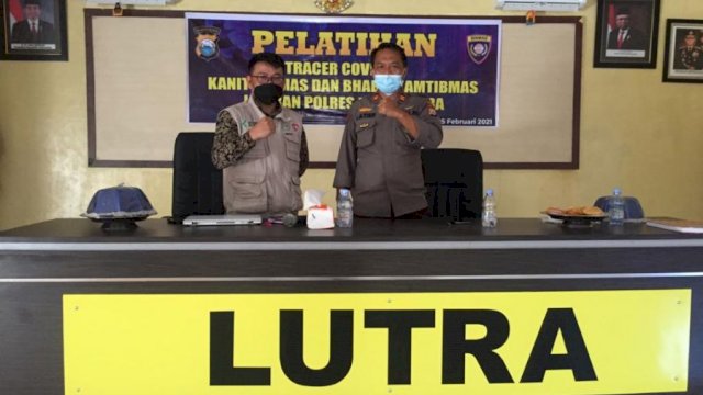 Pelatihan Tracer Covid-19 di Aula Polres Luwu Utara, Kamis (25/2/2021).