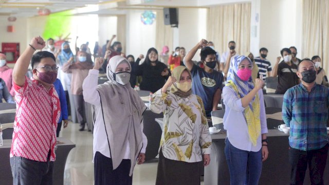 Wakil Ketua DPRD Makassar, Andi Suhada Sappaile sosialisasikan Perda Kepemudaan, di Condotel Hotel, Rabu (24/3/2021).