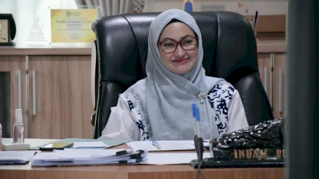 Bupati Luwu Utara Indah Putri Indriani saat menjadi penguji Latsar IPDN.