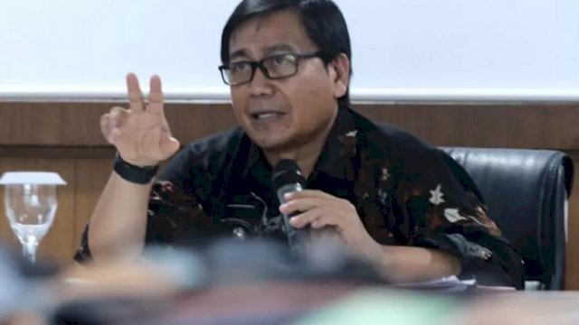 Wakil Bupati Luwu Utara, Suaib Mansur saat memimpin rapat Pembahasan Tindak Lanjut Pelaporan Capaian Aksi Pencegahan Korupsi Pemerintah Daerah di Ruang Command Center.