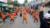 Senam Pagi Sambil Sosialisasi Makassar Recover