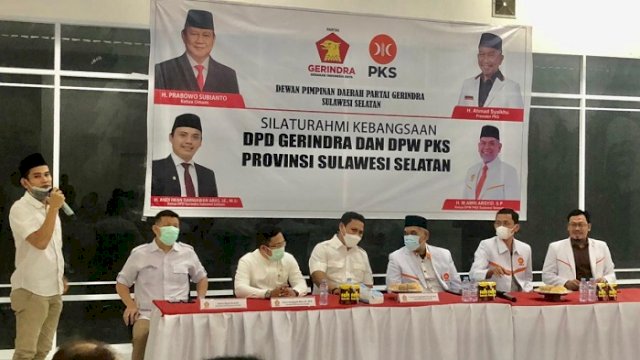 DPW PKS Sulsel melakukan silaturahmi ke Kantor DPD Gerindra Sulsel, Jalan Andi Pettarani Makassar, Senin (17/5/2021).