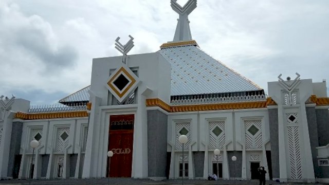 Masjid Agung Syekh Yusuf Kabupaten Gowa, di Jalan Masjid Raya Sungguminasa, Kecamatan Somba Opu. Salah satu masjid yang akan digunakan untuk shalat Idul Fitri, Kamis (13/5/2021) besok. (int)