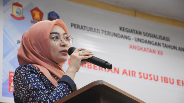 Anggota DPRD Makassar, Budi Hastuti sosialisasikan Perda Pemberian ASI Ekslusif, di Hotel Pessona, Kamis (26/8/2021).