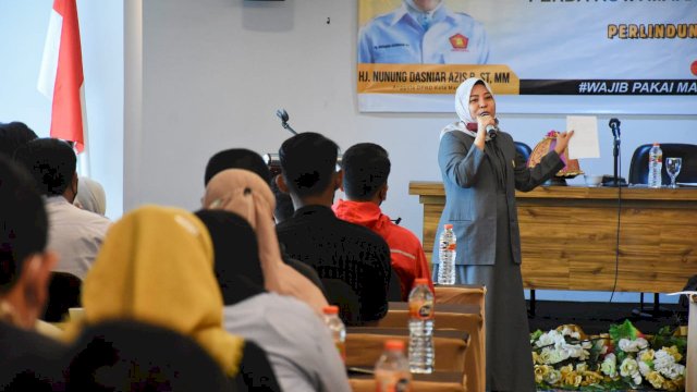 Anggota DPRD Makassar, Nunung Dasniar sosialisasi Perdaperlindungan, Pemberdayaan Pasar Tradisional dan Penataan Pasar Modern, di Hotel Grand Maleo, Sabtu (28/8/2021). 