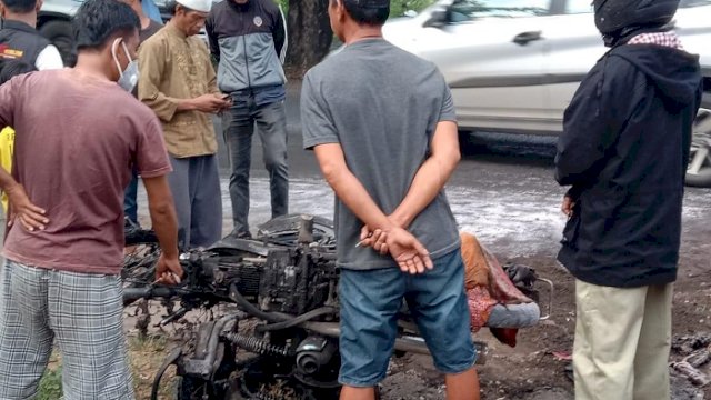 Lakalantas di Gowa, Seorang Kakek Tewas Terbakar, Begini Kronologinya