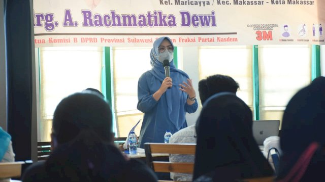 Ketua Komisi B DPRD Sulsel, Andi Rachmatika Dewi menggelar konsultasi publik Sistem Pertanian Organik, di Kedai Papaong, Minggu (5/9/2021).