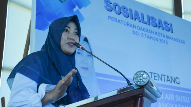 Ketu Fraksi Demokrat Makassar, Fatma Wahyuddin sosialisasikan Perda Pemberian ASI Ekslusif, di Hotel Aston, Kamis (30/9/2021).