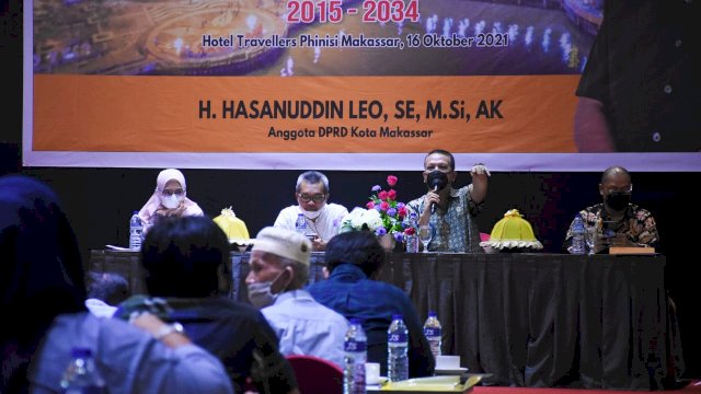 Anggota DPRD Makassar, Hasanuddin Leo sosialisasikan Perda Tata Ruang Wilayah (RTRW) di Hotel Phinisi Travelers, Jalan Lamadukelleng Buntu, Sabtu (16/10/2021).