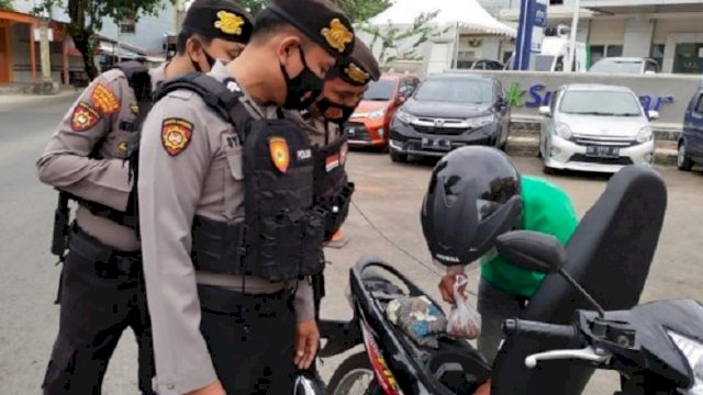 Samapta Polres Gowa Gelar Operasi Yustisi, Sasar Pelanggar Protokol Kesehatan