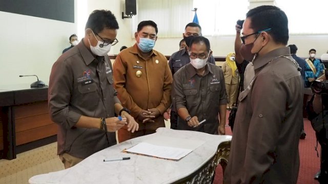 Dihadiri Sandiaga Uno, Andry Arief Bulu Dilantik Pimpin Badan Promosi Pariwisata Daerah Sulsel