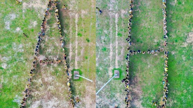 AMPG Sulsel membentuk huruf AH sebagai simbol Airlangga Hartarto Presiden 2024, mendatang. 