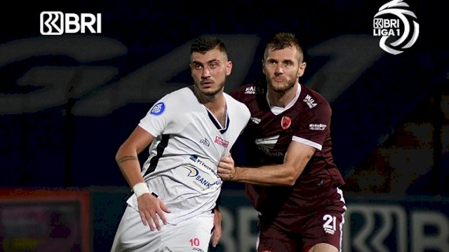PSM Makassar bermain imbang saat melawan Persipura Jayapura alam laga pekan ke-14 Liga 1 di Stadion Sultan Agung, Bantul, Yogyakarta, Sabtu malam ini (27/11/2021). (twitter/@Liga1Match)