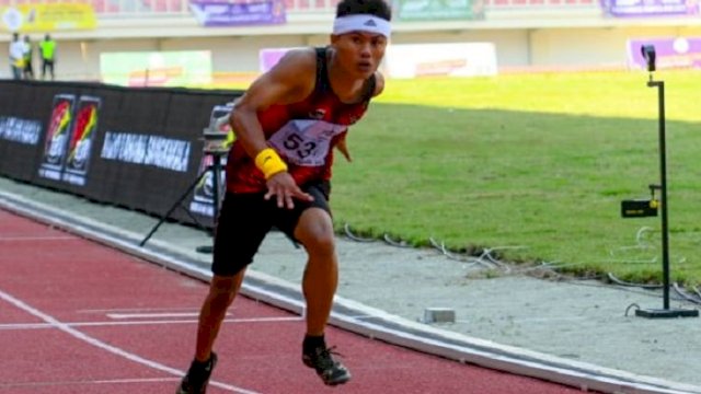 Usman, atlet paralimpik asal Luwu Utara, yang berhasil meraih emas di nomor lari 100 meter di Peparnas XVI Papua.