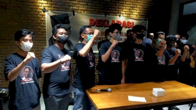 Relawan Simpul Anies deklarasi di Makassar. (int)
