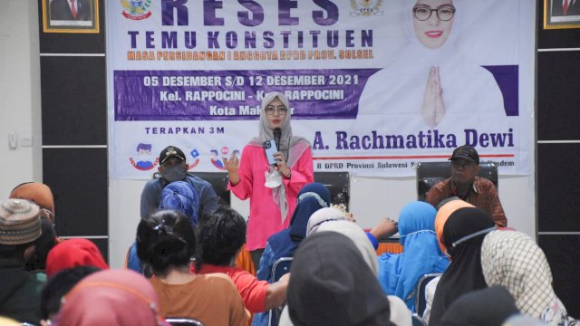 Legislator Fraksi NasDem Sulsel, Andi Rachmatika Dewi serap Aspirasi warga Kelurahan Rappocini, Kamis (9/12/2021).