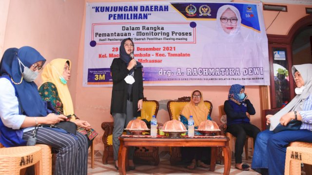 Ketua Komisi B DPRD Sulsel, Andi Rachmatika Dewi melaksanakan Kunjungan Pemilihan dalam rangka Pemantauan Monitoring Proses di Kelurahan Maccini Sombala, Kamis (30/12/2021).