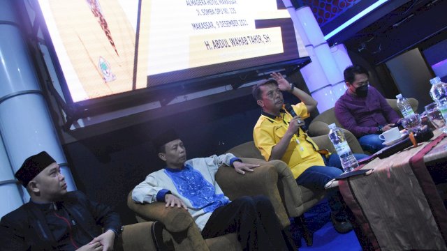 Ketua Komisi D DPRD Makassar, Abd Wahab Tahir sosialisasikan Perda Pendidikan Baca Tulis Alquran, di Hotel Almadera, Kamis (9/12/2021).