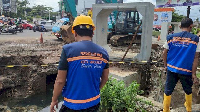 PDAM Tangani Kebocoran di Pertigaan Alauddin-Pettarani, Sejumlah Daerah Terdampak