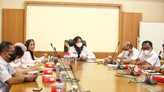 Wakil Wali Kota Makassar, Fatmawati Rusdi melakukan rapat kordinasi tindak lanjut aset pemerintah, Rabu (26/1/2022).