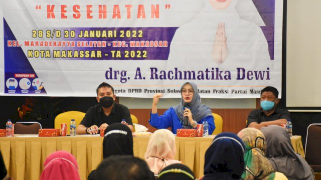 Ketua Komisi B DPRD Sulsel, Andi Rachmatika Dewi sosialisasikan Nilai-Nilai Kebangsaan "Kesehatan", di Hotel Aswin Makassar, Jumat (28/1/2022).