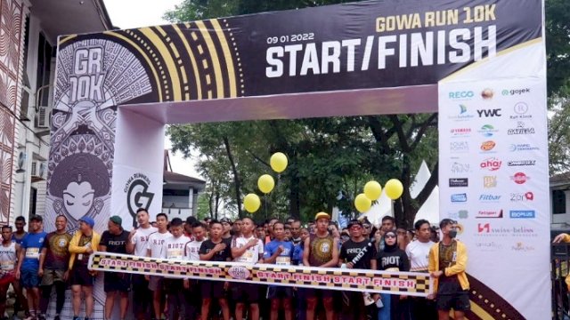 Dilepas Bupati Adnan, Gowa Run 10K 2022 Diikuti 1.200 Pelari