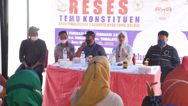 Ketua Komisi B DPRD Sulsel, Andi Rachmatika Dewi melaksanakan reses di Kelurahan Jongaya, Sabtu (5/2/2022).