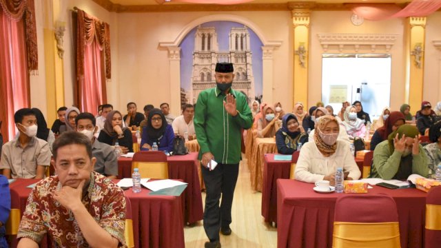 Legislator PPP Makassar, Abdul Wahid sosialisasikan Perda Perlindungan Anak, di Hotel Grand Town, Jl Pengayoman, Senin (28/2/2022).