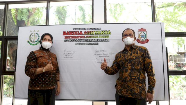 Wali Kota Makassar, Moh Ramdhan Pomanto resmikan Kejari Restorative Justice House, Jumat (4/3/2022).
