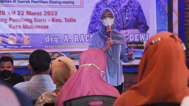 Ketua Komisi B DPRD Sulsel, Andi Rachmatika Dewi melakukan Kunjungan Dapil (Kundapil) di Kelurahan Ujung Pandang Baru, Kecamatan Tallo, Selasa (22/3/2022).