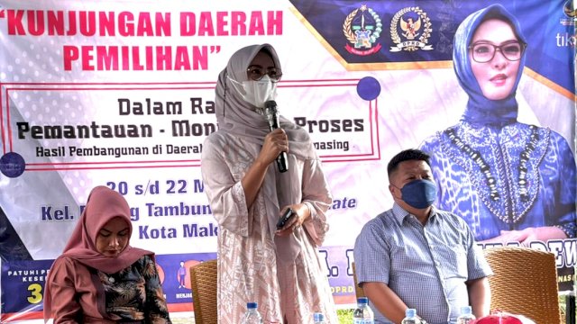 Ketua Komisi B DPRD Sulsel, Andi Rachmatika Dewi melaksanakan Kunjungan Daerah Pemilihan (Kundapil) di Kecamatan Tamalate, Minggu (20/3/2022).