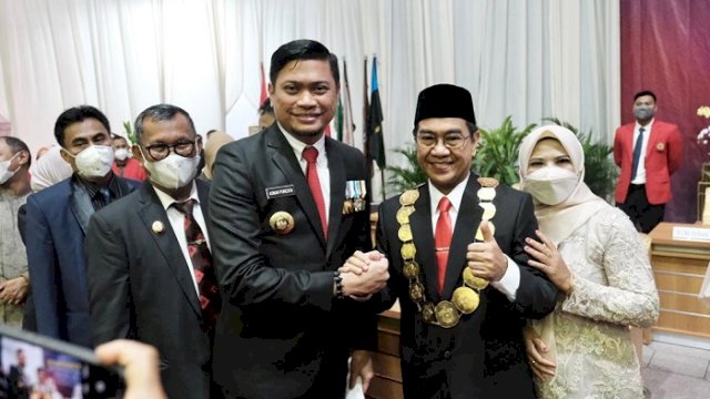 Bupati Gowa, Adnan Purichta Ichsan dan Rektor Unhas Prof Jamaluddin Jompa.