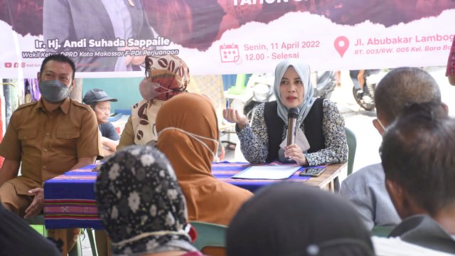Wakil Ketua DPRD Makassar, Andi Suhada Sappaile serap Aspirasi Warga Kecamatan Makassar, Senin (11/4/2022).