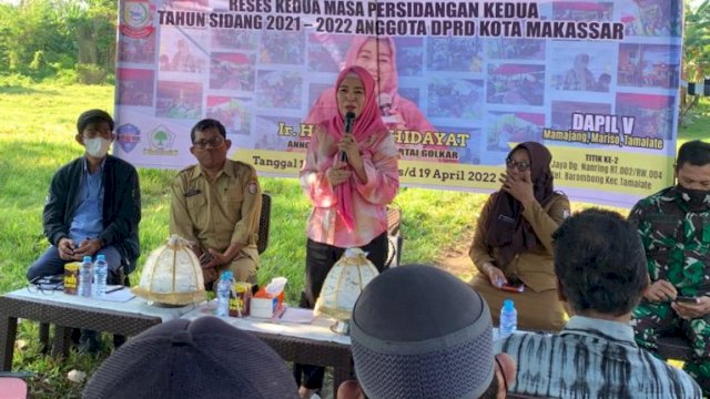 Anggota DPRD Makassar, Nurul Hidayat melaksanakan reses masa sidang kedua tahun 2021/2022, Selasa (12/4/2022).