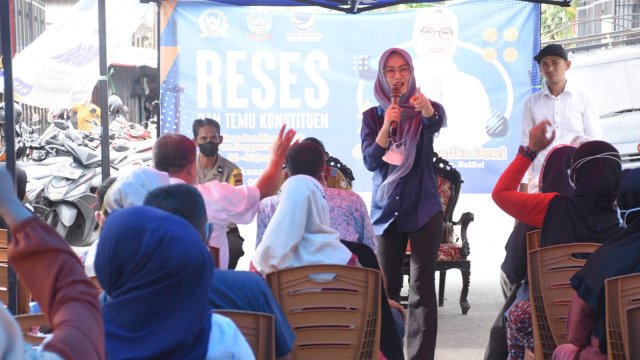 Ketua Komisi B DPRD Sulsel, Andi Rachmatika Dewi serap Aspirasi Warga Kalukuang, saat Reses Ketiga Masa Sidang 2021/2022, Senin (6/6/2022).