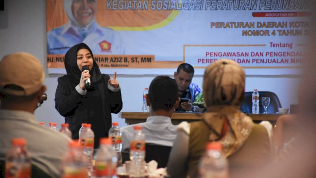 Anggota DPRD Makassar, Nunung Dasniar sosialisasikan Perda Pengawasan, Pengendalian, Pengadaan, Peredaran dan Penjualan Minuman Beralkohol, di Hotel Grand Maleo, Sabtu (11/6/2022).