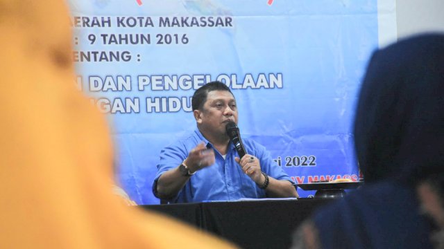 Anggota DPRD Makassar, Arifin Dg Kulle sosialisasikan Perda Perlindungan dan Pengelolaan Lingkungan Hidup, di Hotel Royal Bay, Minggu (12/6/2022).