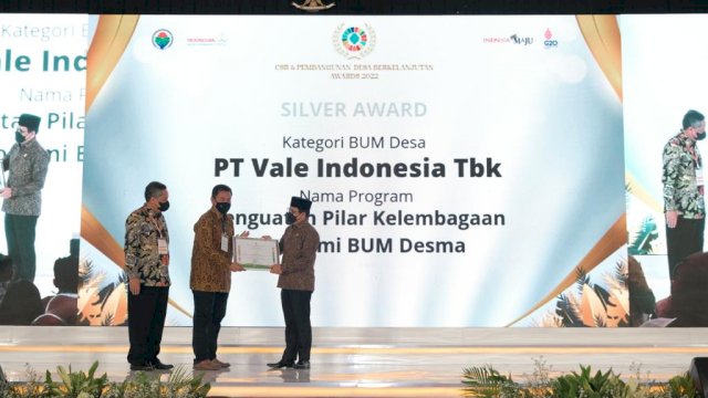 Pengembangan Kawasan Perdesaan Mandiri PT Vale Raih Award Kemendes PDTT 2022