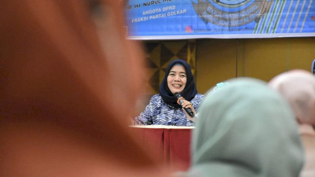 Anggota DPRD Makassar, Nurul Hidayat sosialisasikan Perda Pajak Daerah, di Hotel Khas Makassar, Sabtu (23/7/2022).