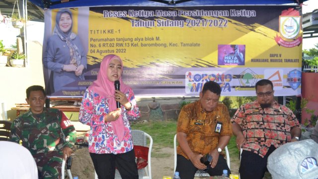 Anggota DPRD Makassar, Nurul Hidayat serap aspirasi warga Perumahan Tanjung Alya, blok M Kelurahan Barombong, Kecamatan Tamalate, Kamis (4/8/2022).