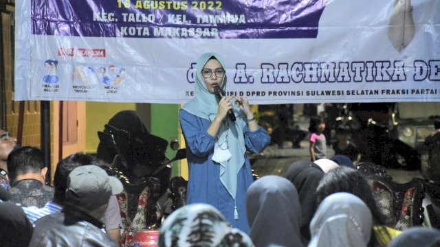 Ketua Komisi D DPRD Sulsel, Andi Rachmatika Dewi sosialisasikan Perda Tata Ruang Wilayah Sulsel, di Kelurahan Tammua, Kecamatan Tallo, Selasa (16/8/2022).