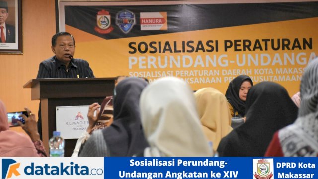 Anggota DPRD Makassar, HM Yunus HJ sosialisasikan Perda Pengarusutamaan Gender (PUG) dalam Pembangunan, di Hotel Almadera, Jalan Somba Opu, Kamis (8/9/2022).