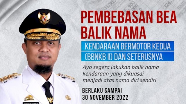 Bapenda Sulsel Bebaskan Bea Balik Nama Kendaraan Kedua, Potensi Tingkatkan PKB Provinsi